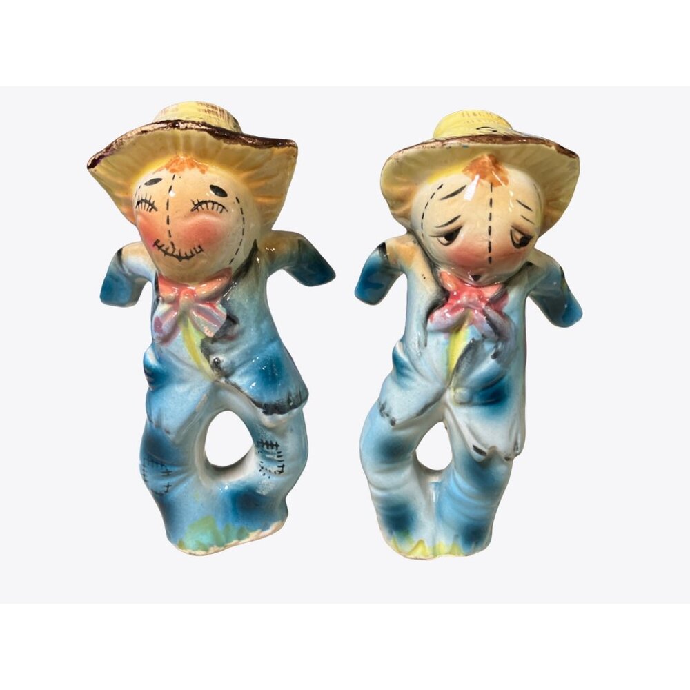 Scarecrow Salt and Pepper Vintage Shaker Set
